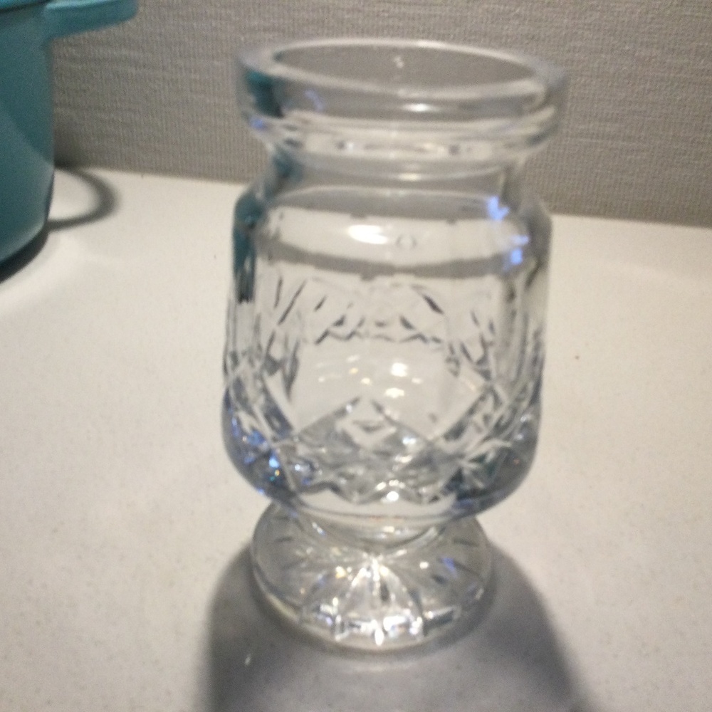 Signed Waterford Crystal Honey/condiment pot with lid